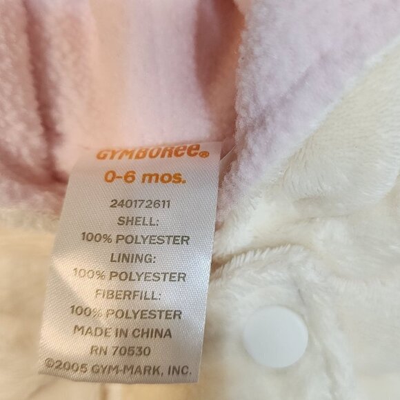 Gymboree baby girl bunny bunting size 0-6 months sleep sack rabbit ears paws tai - Picture 3 of 9